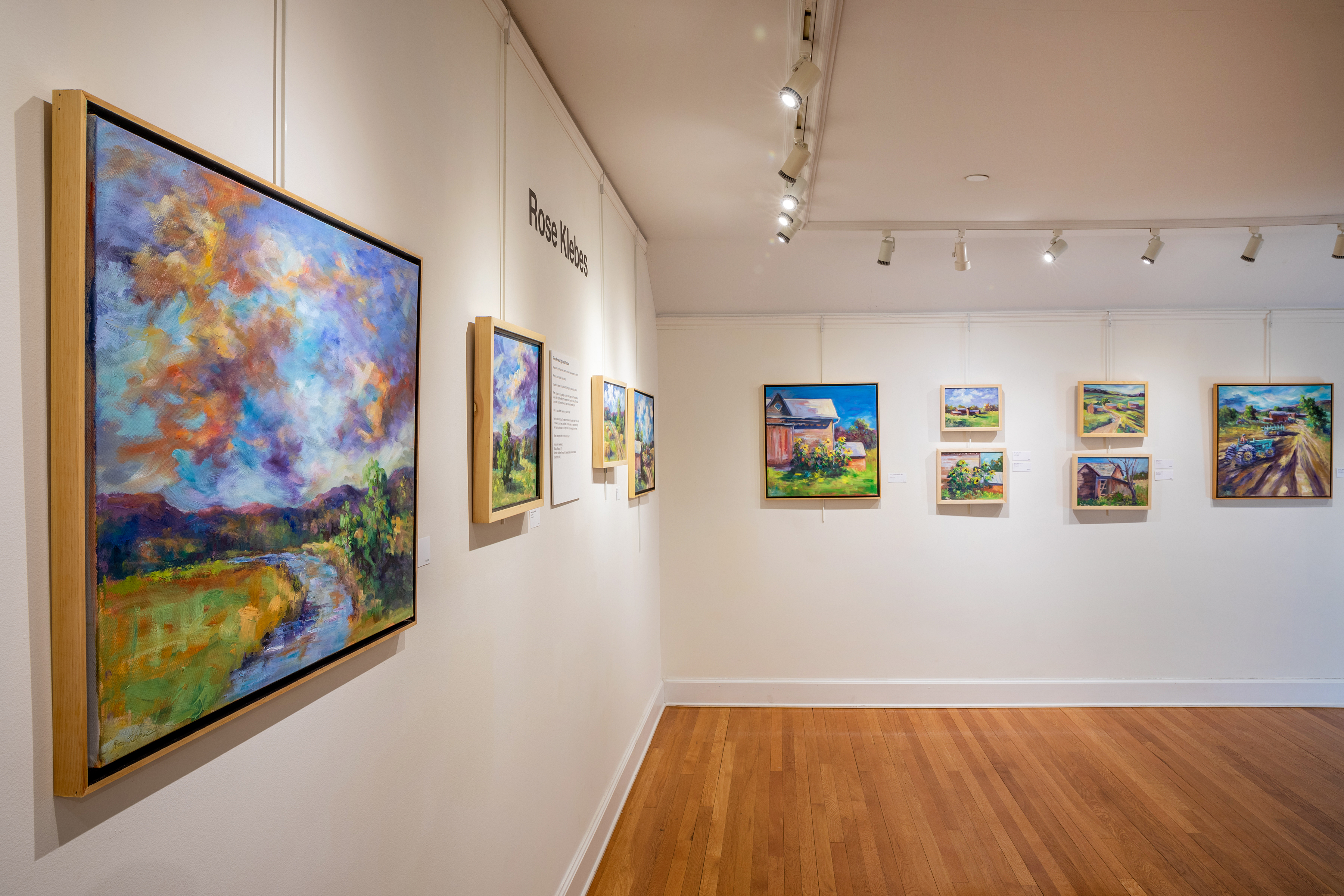 Gallery paintings at Southern Vermont Arts Center.