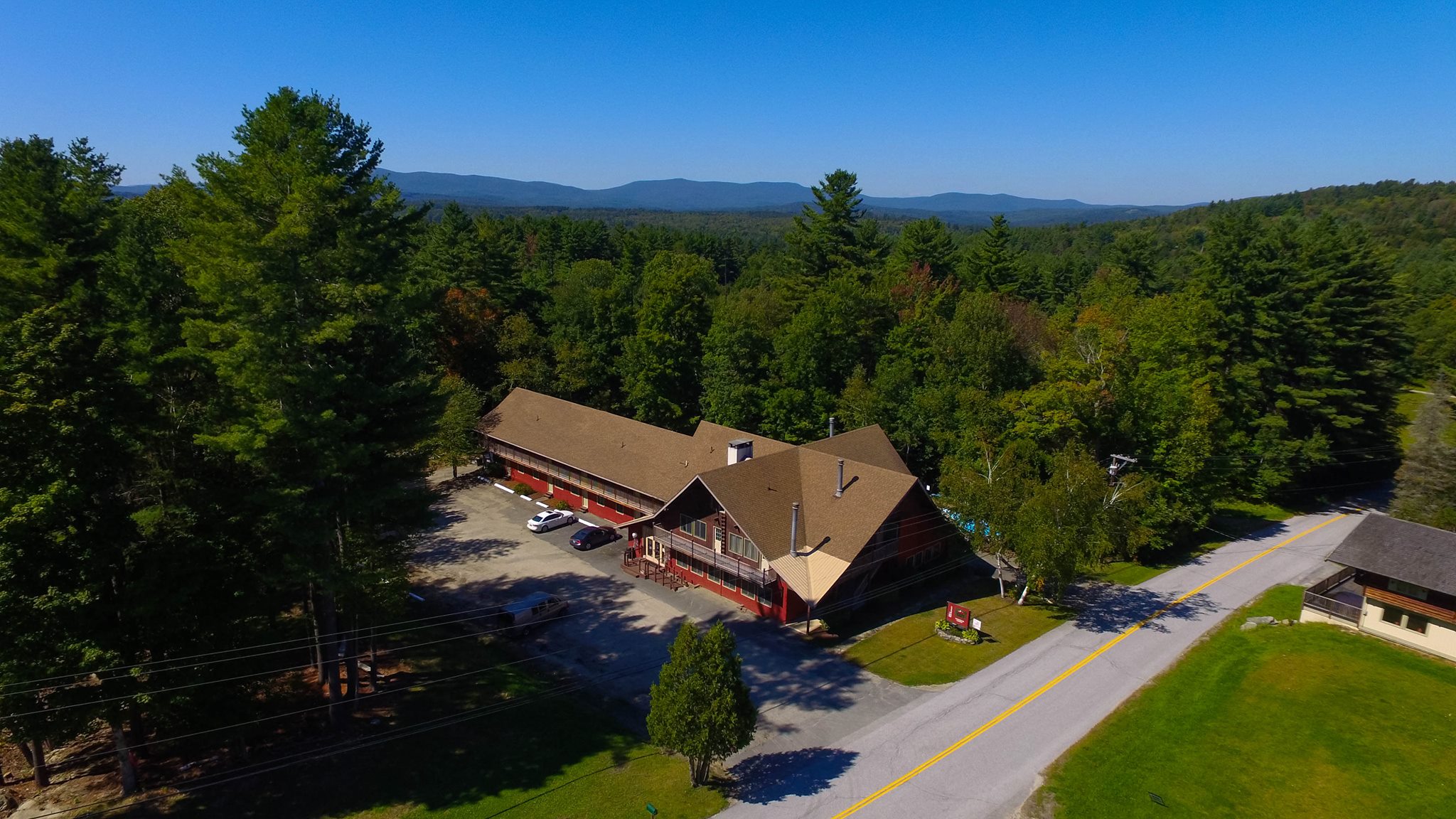 The exterior of the Upper Pass Lodge.