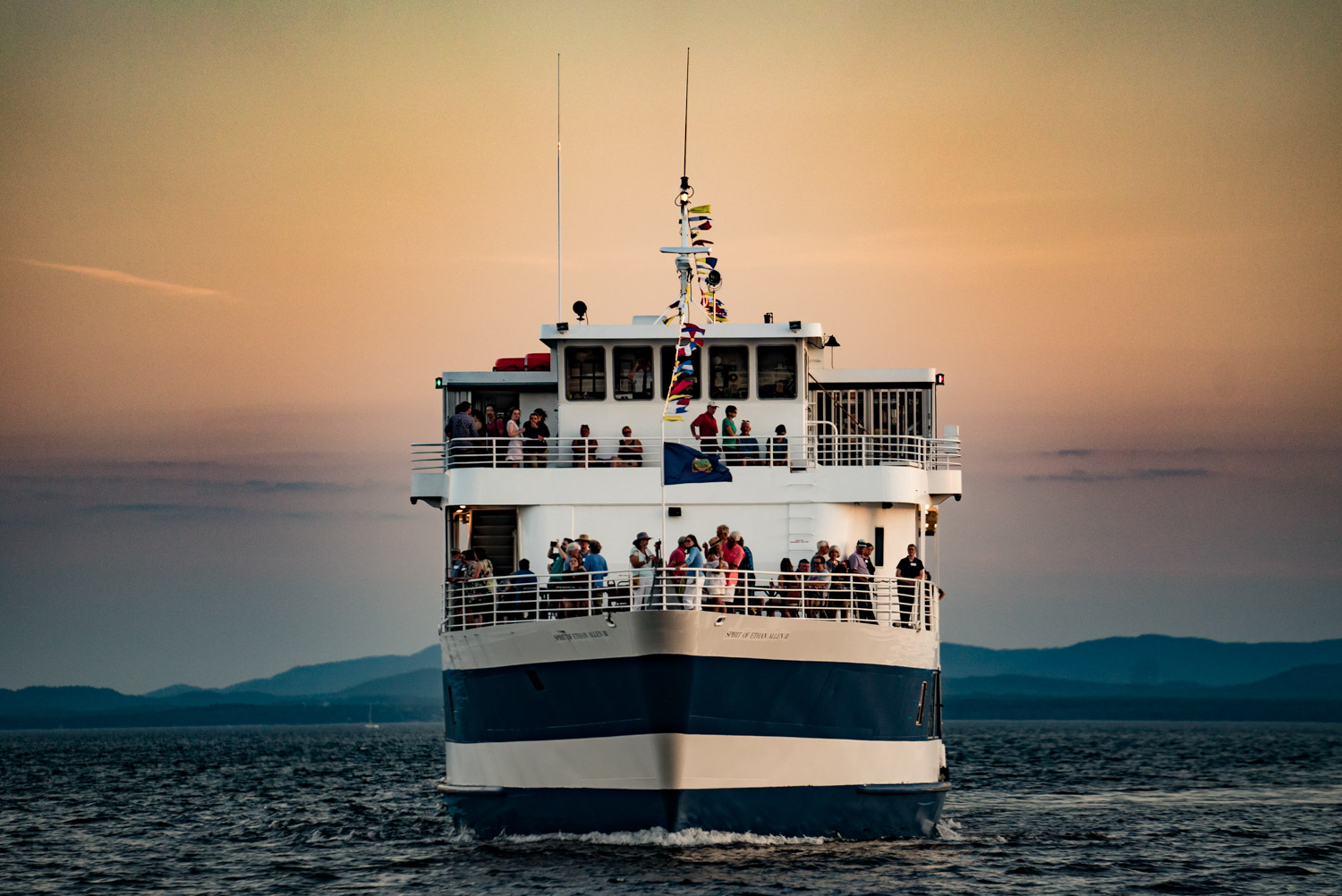 Sunset cruise of the Spirit of Ethan Allen.